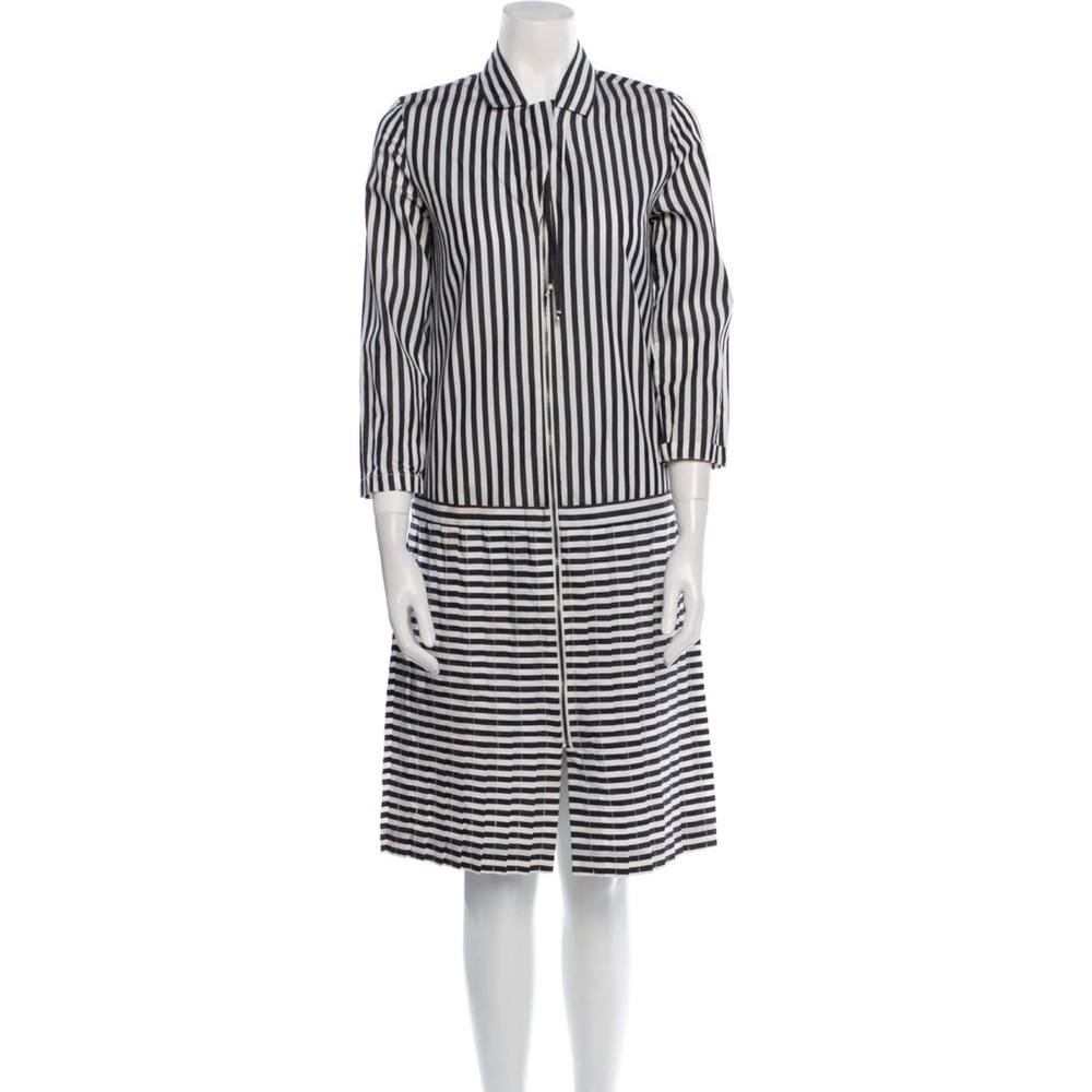 Bottega Veneta Black and White Striped Long Sleeve Dress​